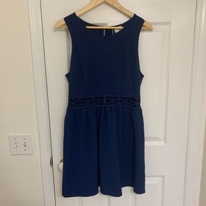 Navy skater dress w/ cutouts